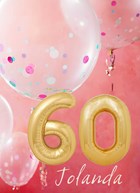 verjaardag kaart 60 leeftijden vrouw ballon